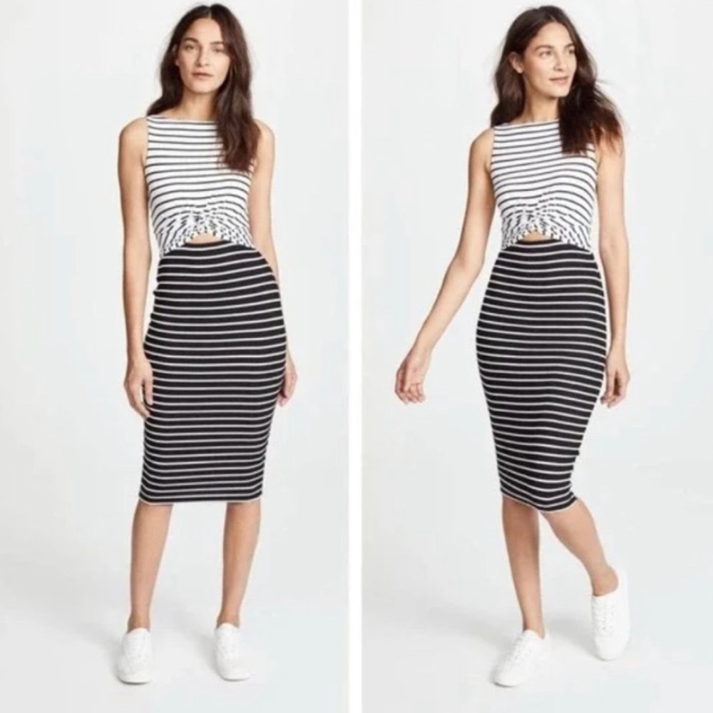 Anthropologie Bailey 44 Twist Cut Out Stripe Bodycon Dress Size XXS